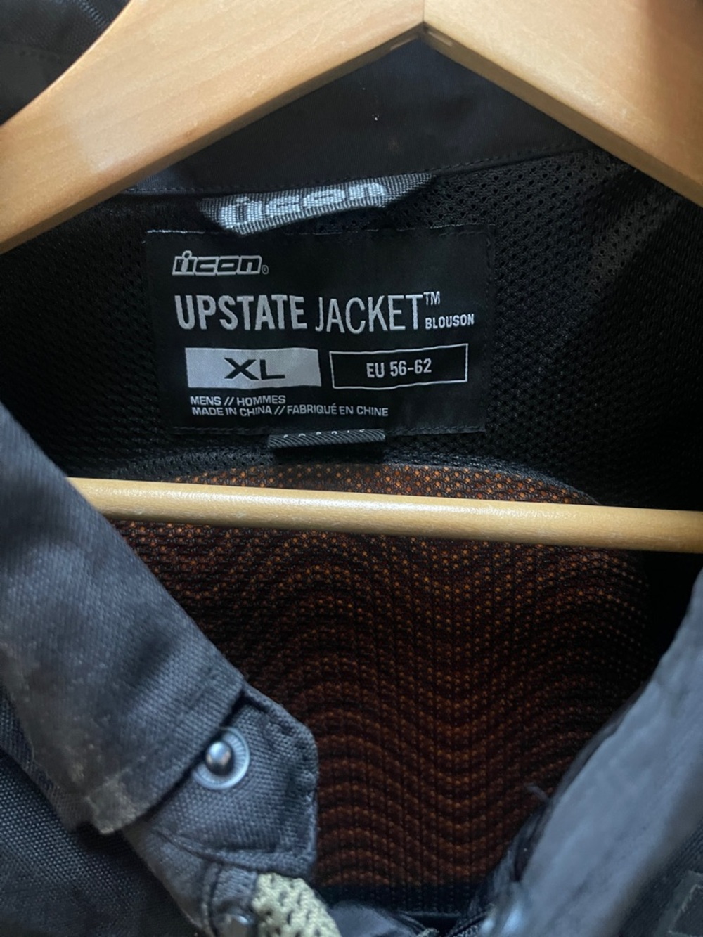 ICON Men’s Two-Tone Mesh Jacket in Olive and Black - Picture 3 of 10